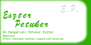 eszter petuker business card